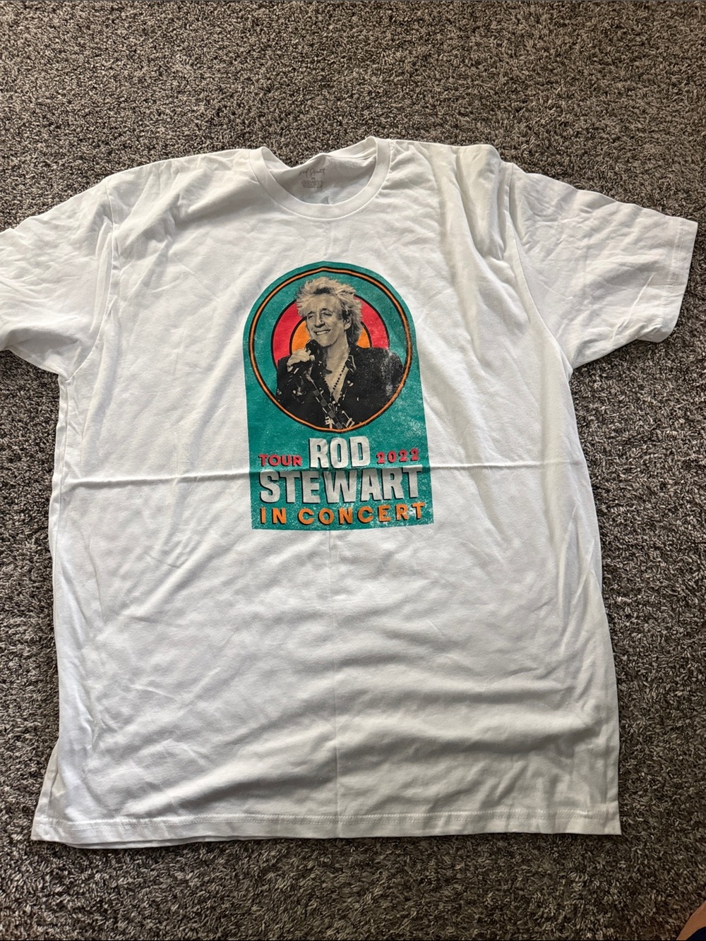 White Graphic Short-Sleeve Concert Tee - Tour Design